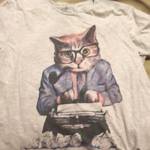 Nerdy cat men T-shirt